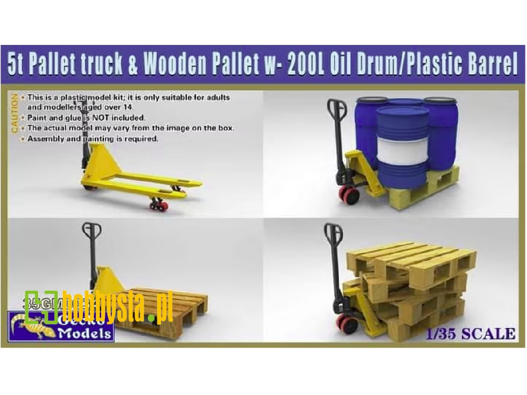 5t Pallet Truck And Wooden Pallet With 200l Oil Drum/Plastic Barrel - image 1