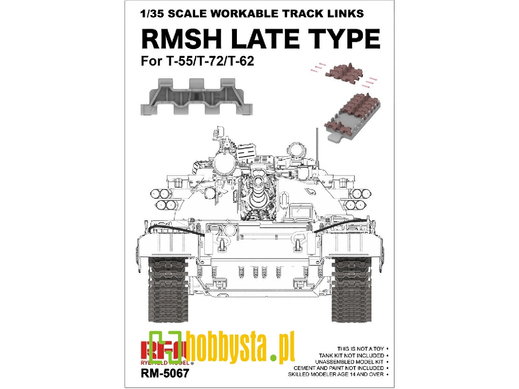 Workable Track Links Rmsh Late Type For T-55 / T-72 / T-62 - image 1