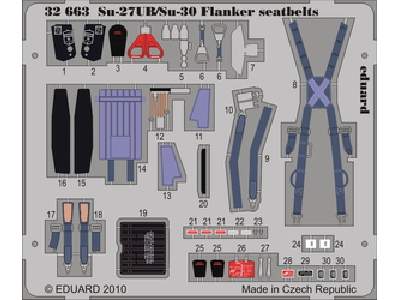 Su-27UB/ Su-30 Flanker seatbelts 1/32 - Trumpeter - image 1