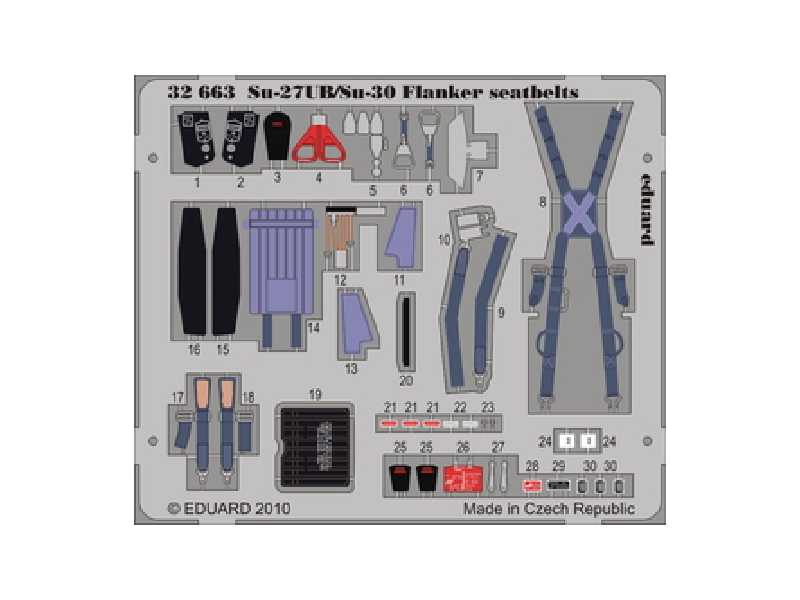 Su-27UB/ Su-30 Flanker seatbelts 1/32 - Trumpeter - image 1