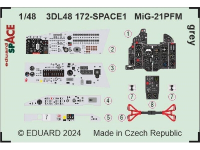 MiG-21PFM grey SPACE 1/48 - EDUARD - image 1