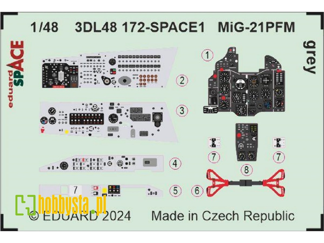 MiG-21PFM grey SPACE 1/48 - EDUARD - image 1