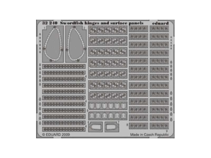 Swordfish hinges and surface panels 1/32 - Trumpeter - image 1