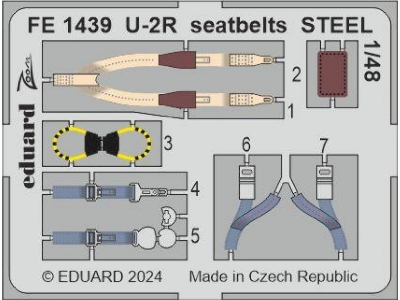 U-2R seatbelts STEEL 1/48 - HOBBY BOSS - image 1