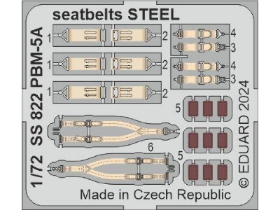PBM-5A seatbelts STEEL 1/72 - ACADEMY - image 1