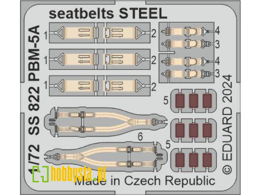 PBM-5A seatbelts STEEL 1/72 - ACADEMY - image 1