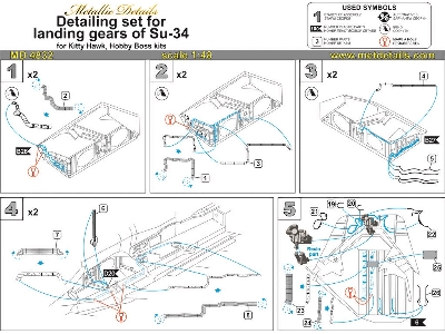 Sukhoi Su-34 Fullback Detailing Set For Undercarriage Legs And Undercarriage Bay (For Hobby Boss And Kitty Hawk Model Kits) - im