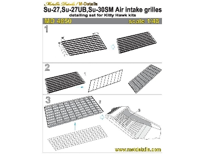 Sukhoi Su-27/su-27ub/su-30sm Air Intake Grilles (Designed To Be Used With Kitty Hawk Model Kits) - image 3