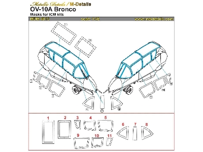 North American/rockwell Ov-10 A Bronco Canopy Paint Masks (Designed To Be Used With Icm Kits) - image 1