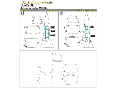 Sukhoi Su-27 Ub Canopy Masks (Designed To Be Used With Great Wall Hobby Kits) - image 1