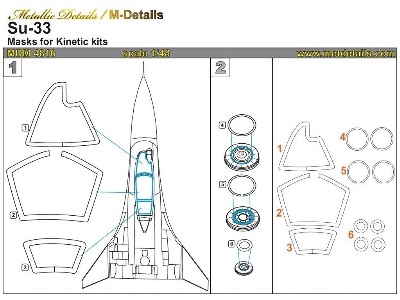 Sukhoi Su-33 Masks (Designed To Be Used With Kinetic Model Kits) - image 1