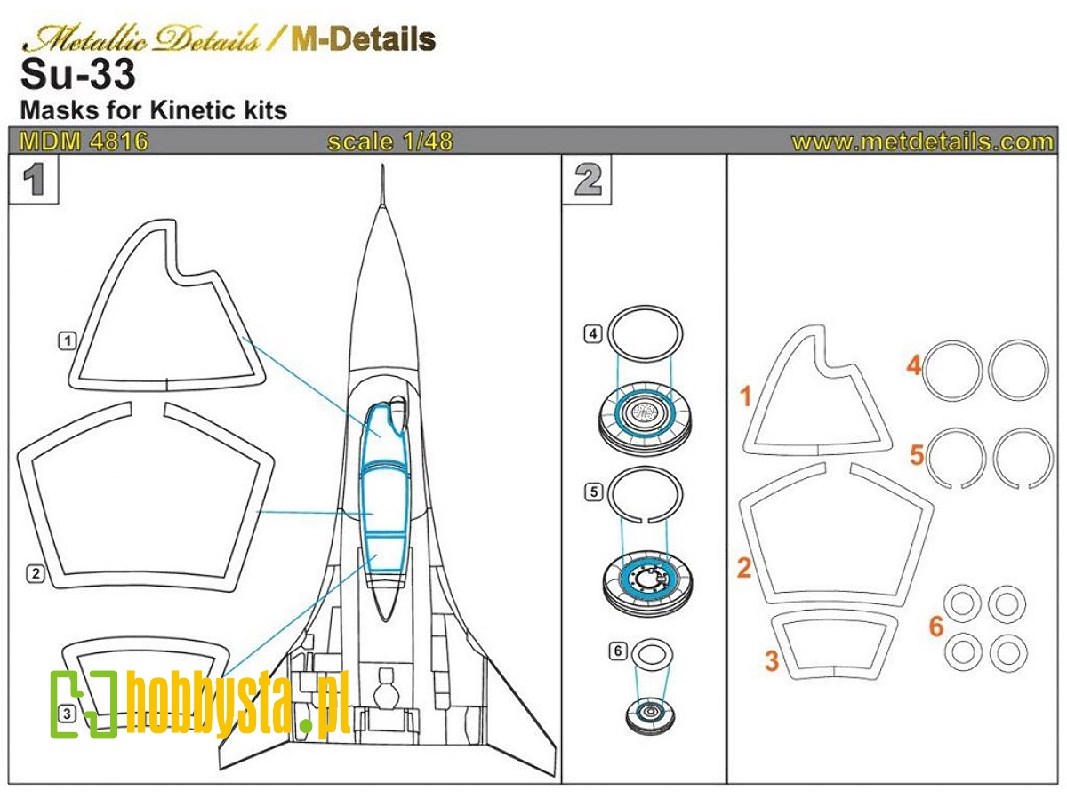 Sukhoi Su-33 Masks (Designed To Be Used With Kinetic Model Kits) - image 1