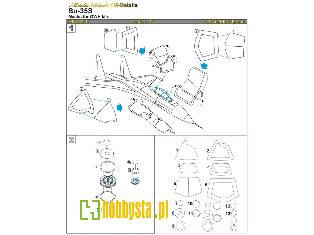 Sukhoi Su-35 S Masks (Designed To Be Used With Great Wall Hobby Kits) - image 1