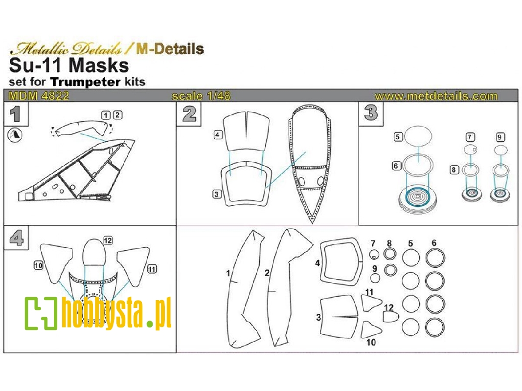 Sukhoi Su-11 Masks (Designed To Be Used With Trumpeter Kits) - image 1