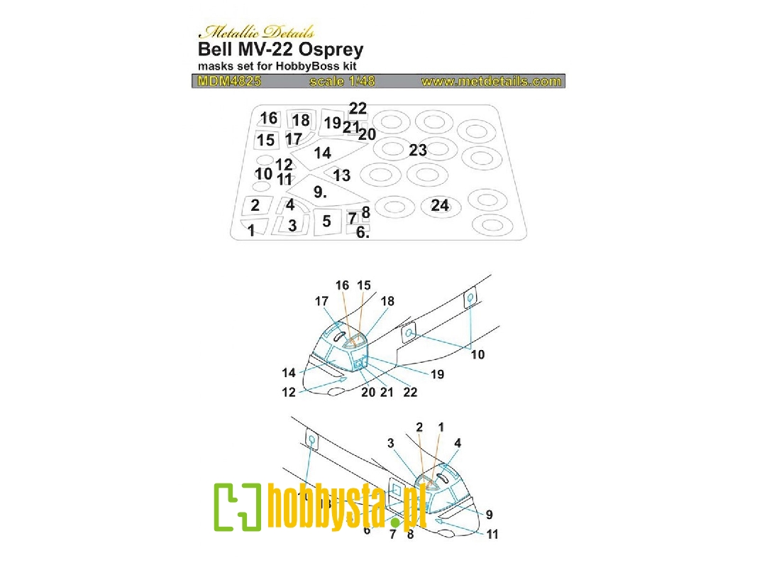 Bell Mv-22 Osprey - Masks Set (Designed To Be Used With Hobby Boss Kits) - image 1