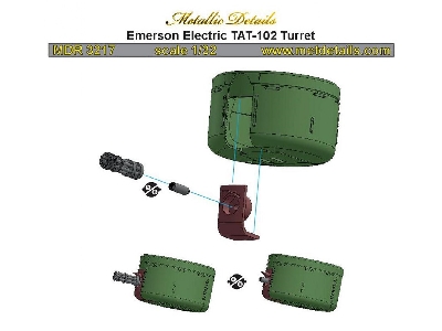 Emerson Electric Tat-102 Turret (For Ah-1g icm, Special Hobby And Revell Kits) - image 4