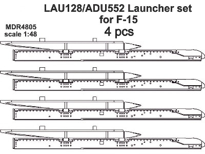 Lau-128/adu-552 Launcher Set For Mcdonnell F-15 Eagle (Designed To Be Used With Academy And Tamiya Kits) - image 2