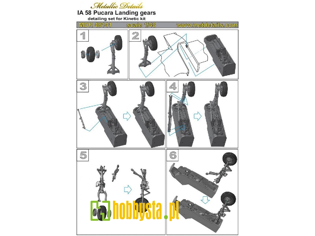 Fma Ia-58a Pucara Landing Gear (Designed To Be Used With Kinetic Model Kits) - image 1