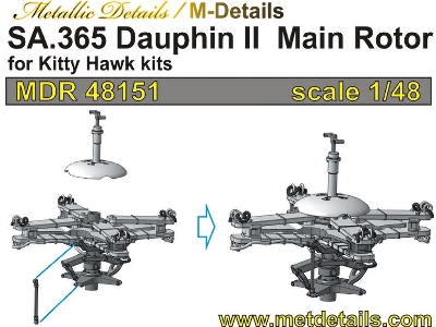 Sa.365 Dauphin Ii - Main Rotor (Designed To Be Used With Kitty Hawk Model Kits) - image 1