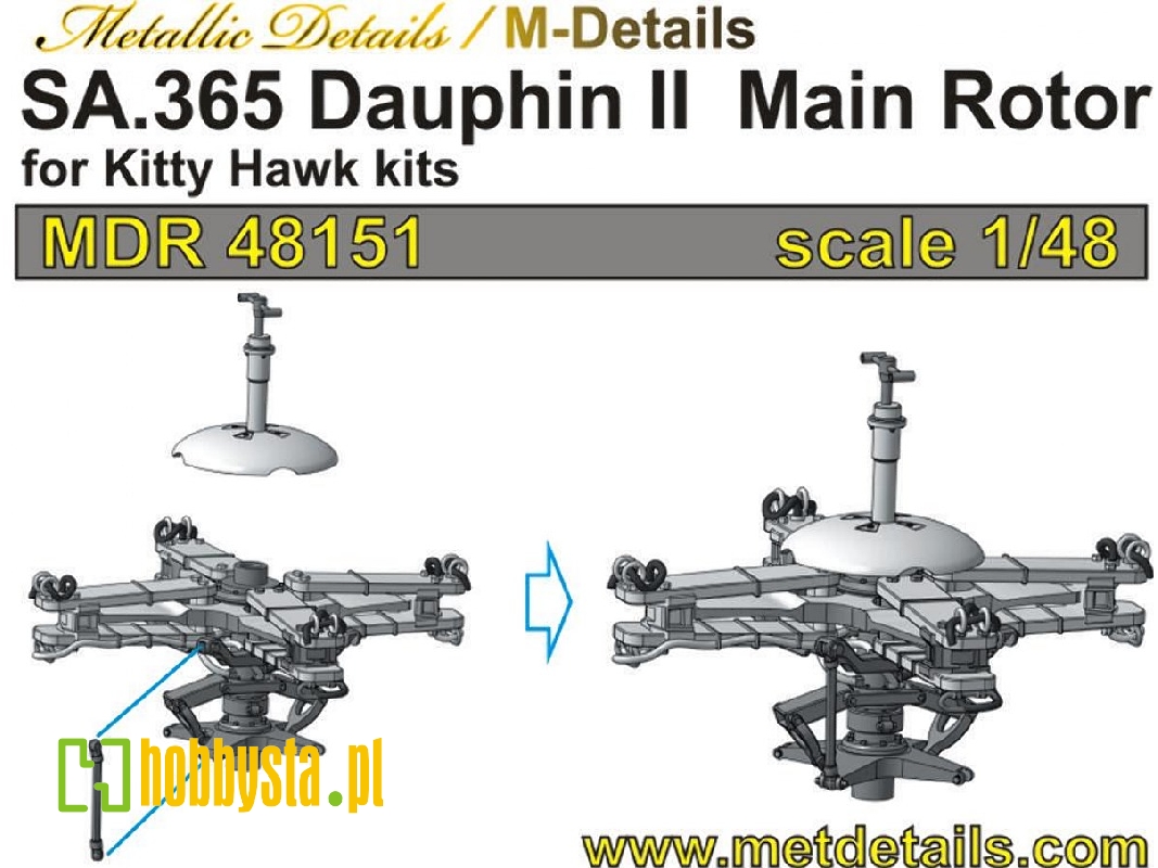 Sa.365 Dauphin Ii - Main Rotor (Designed To Be Used With Kitty Hawk Model Kits) - image 1