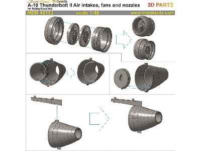 Fairchild A-10 A/b/c Thunderbolt Ii - Air Intakes, Fans And Nozzles (Designed To Be Used With Hobby Boss Kits) - image 1