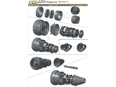 Fairchild A-10 A/b/c Thunderbolt Ii - Engine Set (Designed To Be Used With Hobby Boss Kits) - image 8