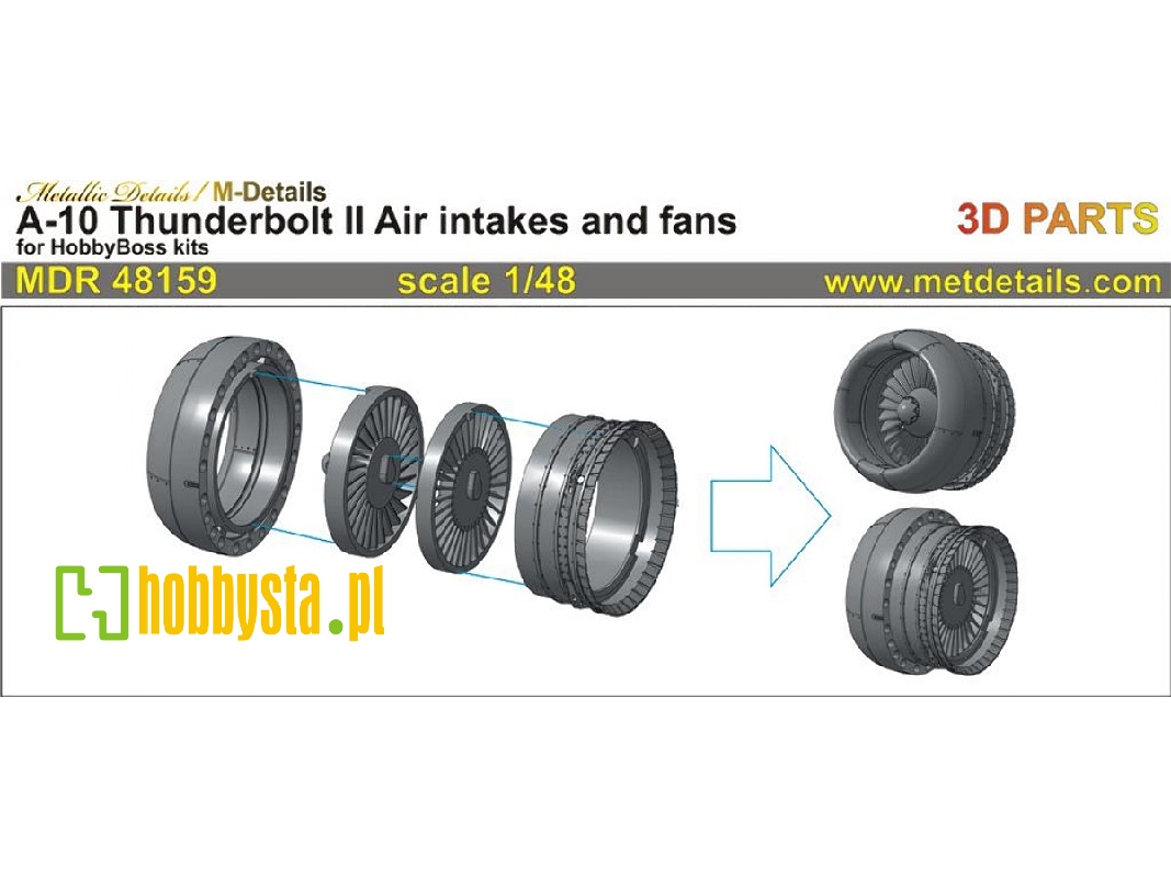 Fairchild A-10 A/b/c Thunderbolt Ii - Air Intakes And Fans (Designed To Be Used With Hobby Boss Kits) - image 1