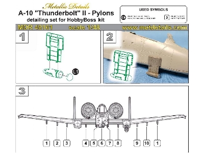 Fairchild A-10 Thunderbolt Ii - Pylons Detailling Set (Designed To Be Used With Hobby Boss ) - image 2