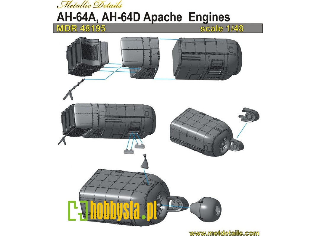 Boeing/hughes Ah-64 A And Ah-64 D Apache - Engines (For Hasegawa Kits) - image 1