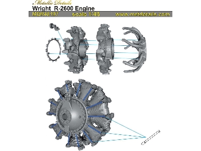Wright R-2600 Twin Cyclone Engine (1 Piece) - image 6