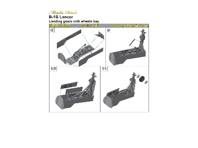 Rockwell B-1 B Lancer - Landing Gears Set With Wheels Bay (For Revell Kits) - image 13