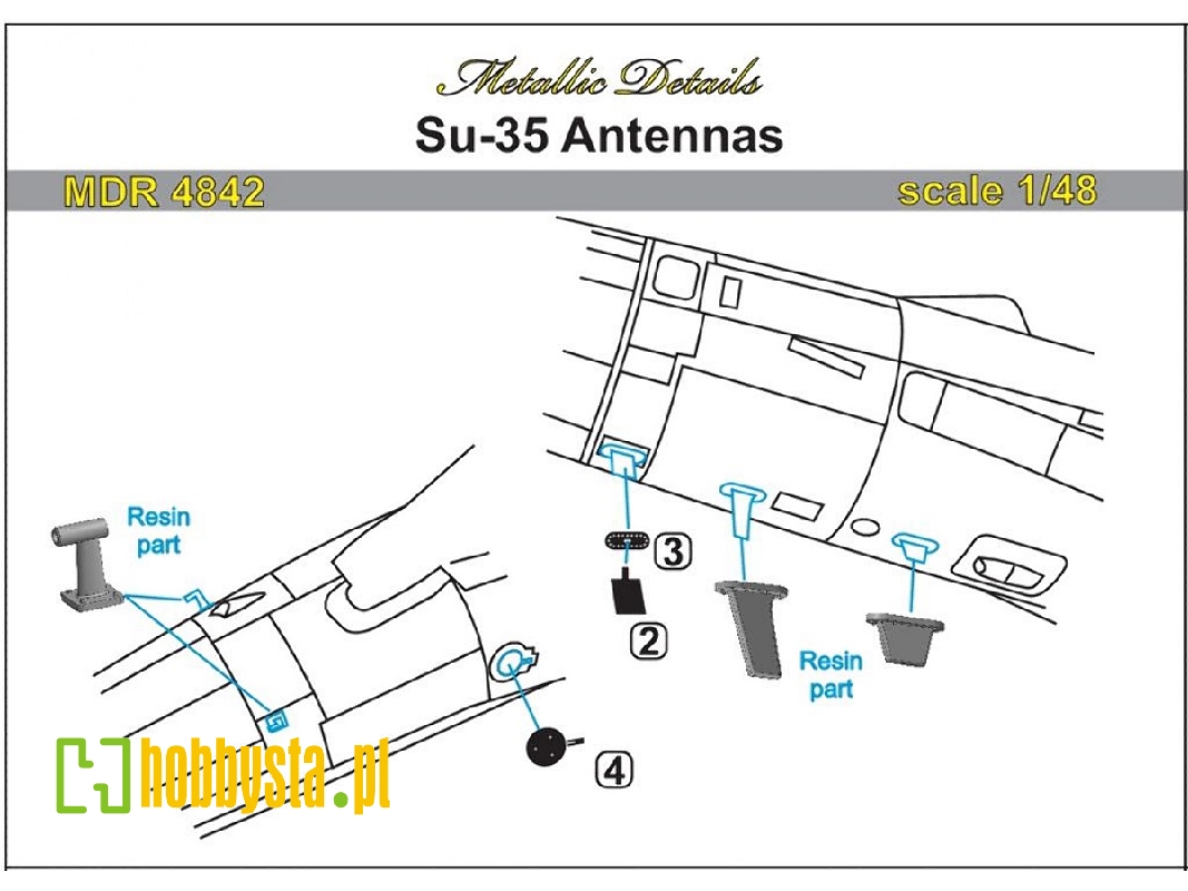 Sukhoi Su-35 - Antennas (Designed To Be Used With Kitty Hawk Model Kits) - image 1