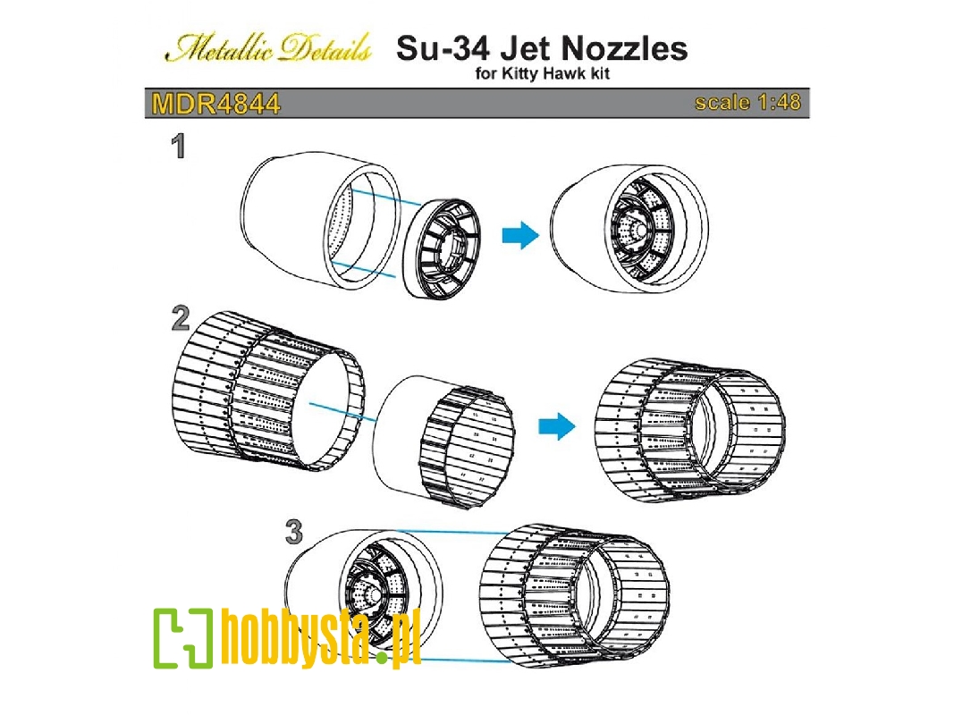 Sukhoi Su-34 - Jet Nozzles (Designed To Be Used With Kitty Hawk Model Kits) - image 1