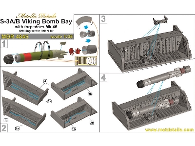 Lockheed S-3 A/b Viking - Bomb Bay With Torpedoes Mark 46 (For Italeri Kits) - image 7