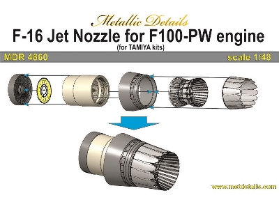 Lockheed-martin F-16 C - Jet Nozzle For Engine F100-pw (Designed To Be Used With Tamiya Kits) - image 1