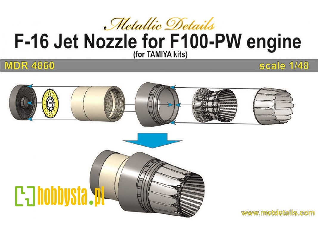 Lockheed-martin F-16 C - Jet Nozzle For Engine F100-pw (Designed To Be Used With Tamiya Kits) - image 1