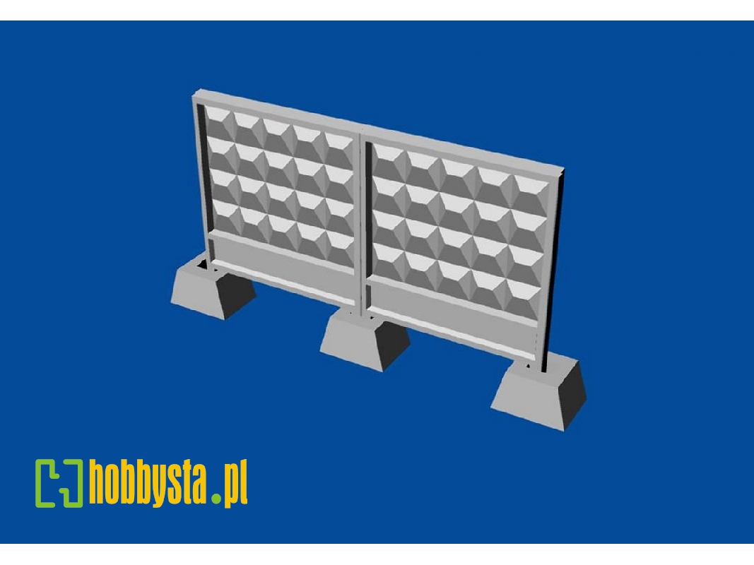 Russian/soviet Concrete Barrier Type Po-2 In Scale 1:72. The Set Contains 8 Plates And 9 Footing. - image 1