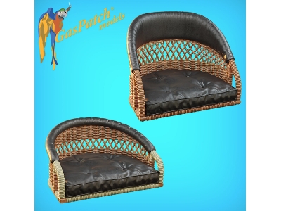 Wicker Seat Perforated Back &#8211; Shorty Small Leather Pad- Tall Big Leather Pad - image 1