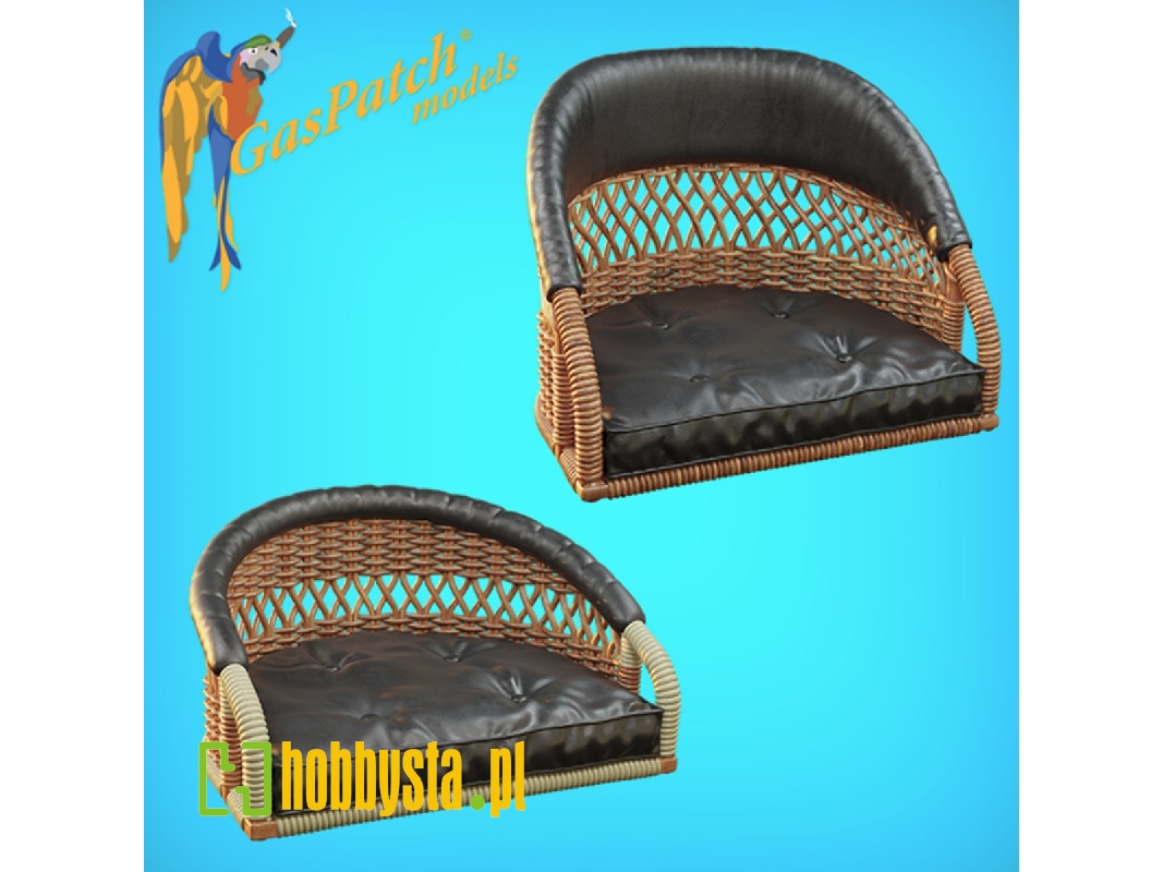 Wicker Seat Perforated Back &#8211; Shorty Small Leather Pad- Tall Big Leather Pad - image 1