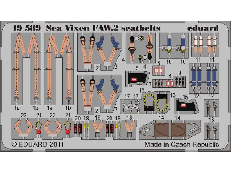 Sea Vixen FAW.2 seatbelts 1/48 - Airfix - image 1