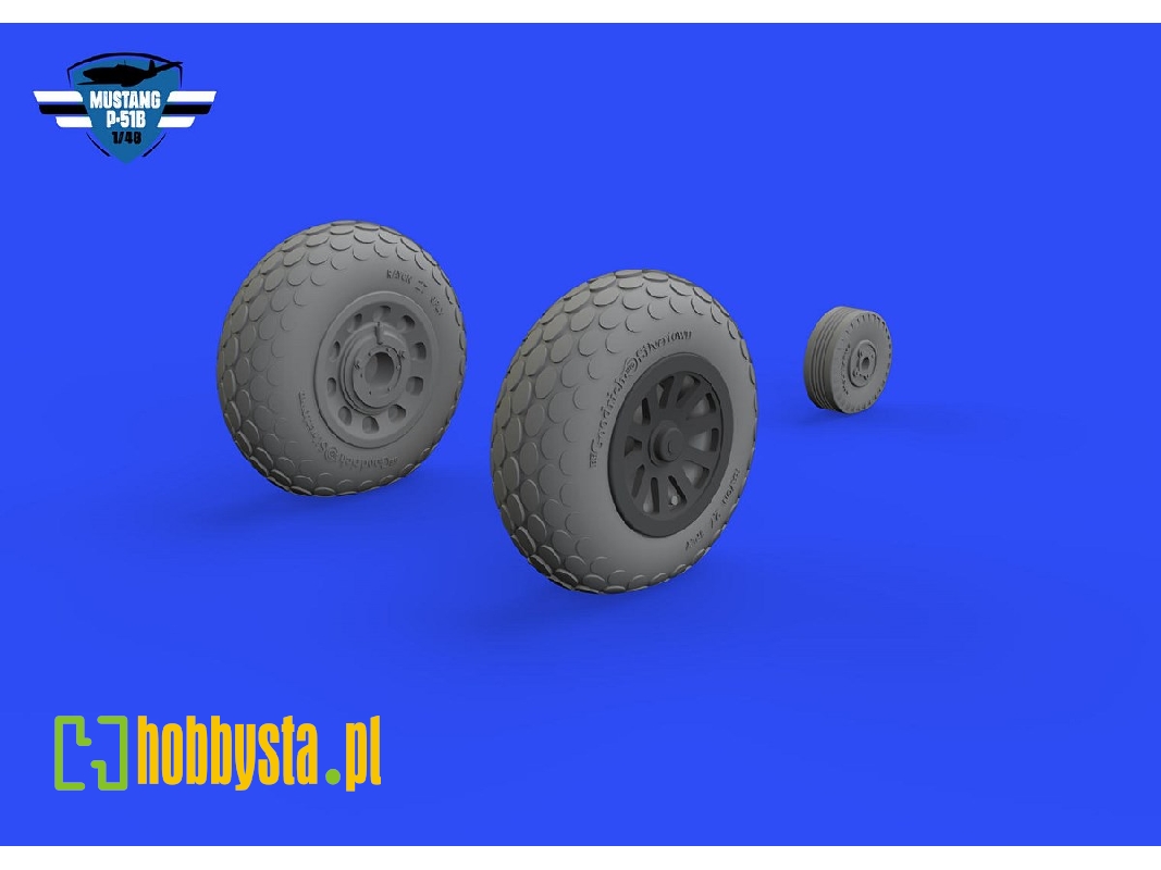 P-51B/ C wheels oval tread 1/48 - EDUARD - image 1