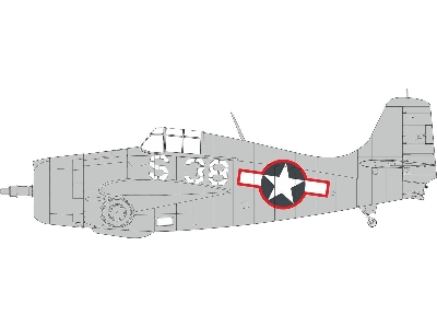 FM-1 US national insignia w/  red outline 1/48 - TAMIYA - image 1