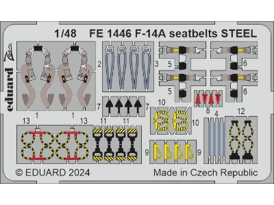 F-14A seatbelts STEEL 1/48 - GREAT WALL HOBBY - image 1