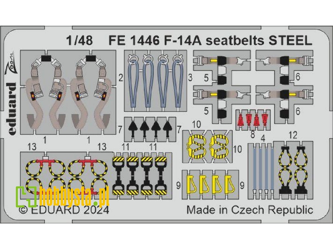 F-14A seatbelts STEEL 1/48 - GREAT WALL HOBBY - image 1