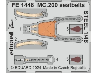 MC.200 seatbelts STEEL 1/48 - ITALERI - image 1