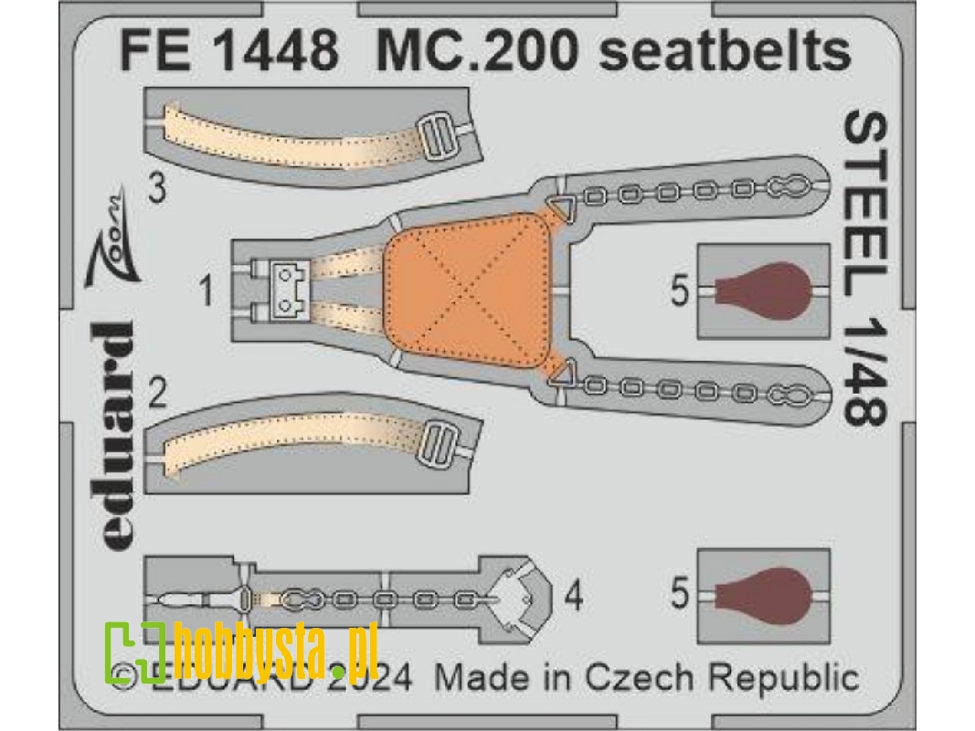 MC.200 seatbelts STEEL 1/48 - ITALERI - image 1