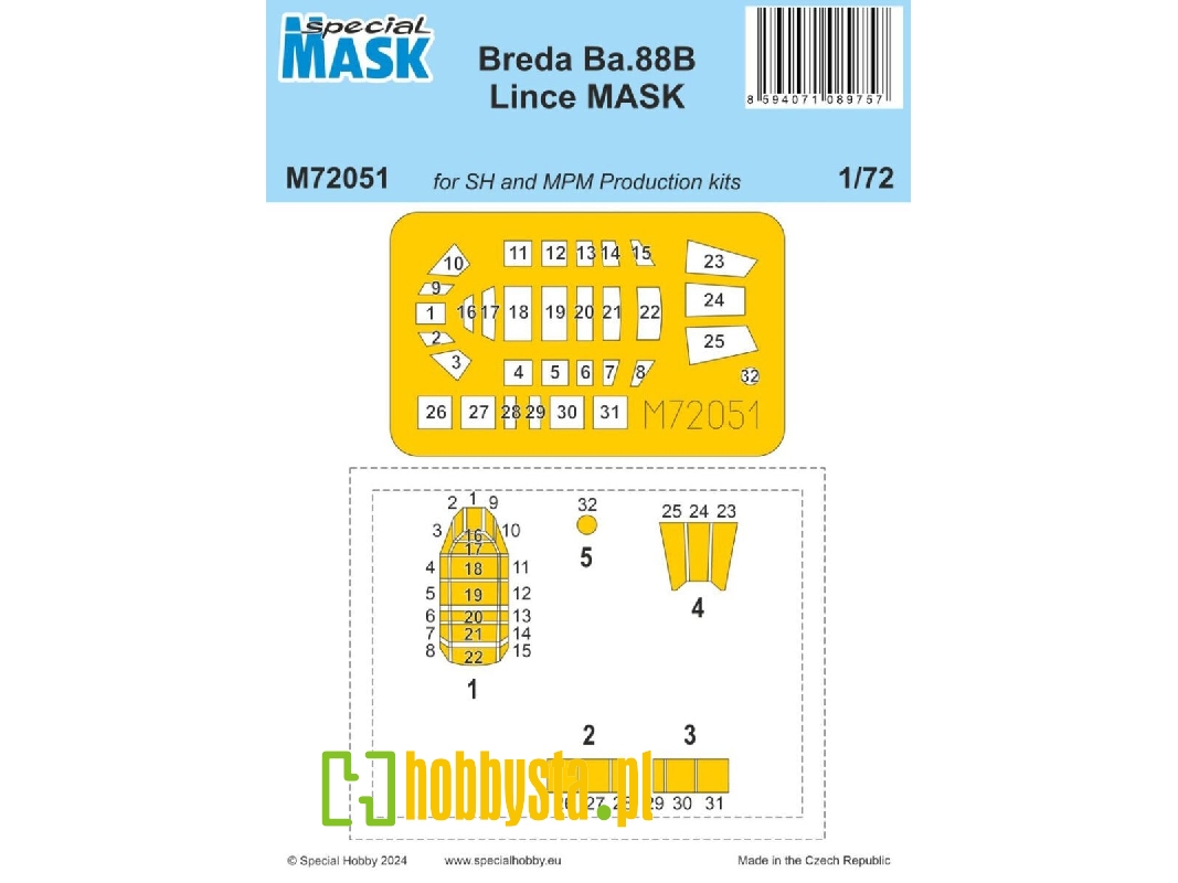 Breda Ba.88b Lince Mask (For Special Hobby And Mpm Production Kits) - image 1