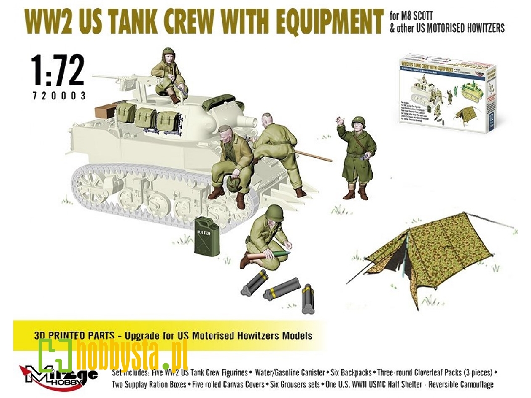 Ww2 Us Tank Crew With Equipment For M8 Scott And Other Us Motorised Howitzers - image 1