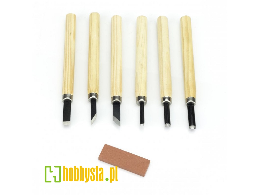 Wood Carving Tool Set With Sharpening Stone (6 Chisels) - image 1