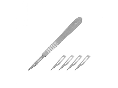 Scalpel Set stainless Steel (Handle No.3 & 5 Blades) - image 1